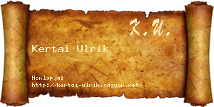 Kertai Ulrik névjegykártya